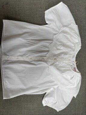 Zara White Girls Button-Front Blouse